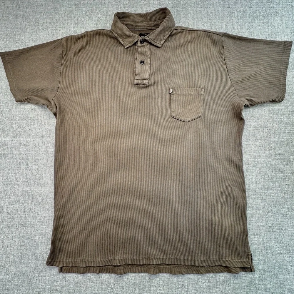 Vintage Polo Jeans Co. Ralph Lauren Mens  2XL Polo Shirt Brown Ribbed Cotton